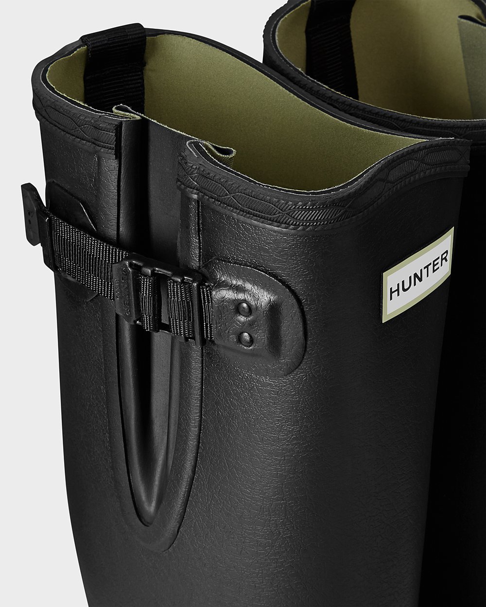 Men Hunter Balmoral Adjustable 3Mm Neoprene | Tall Rain Boots Black | NZ-28967-VPET